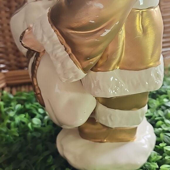 Vintage Gold Santa With Pack Full Of Toys - Picture 10 of 11